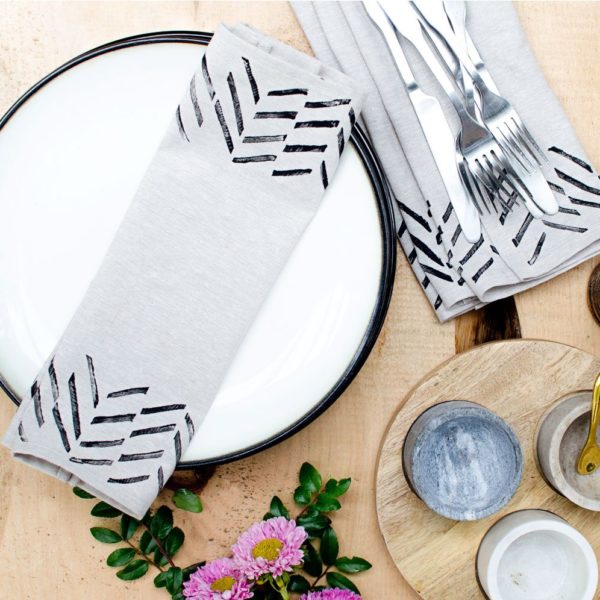 Block Printed Linen Napkins | Erin Dollar | The Crafter's Box