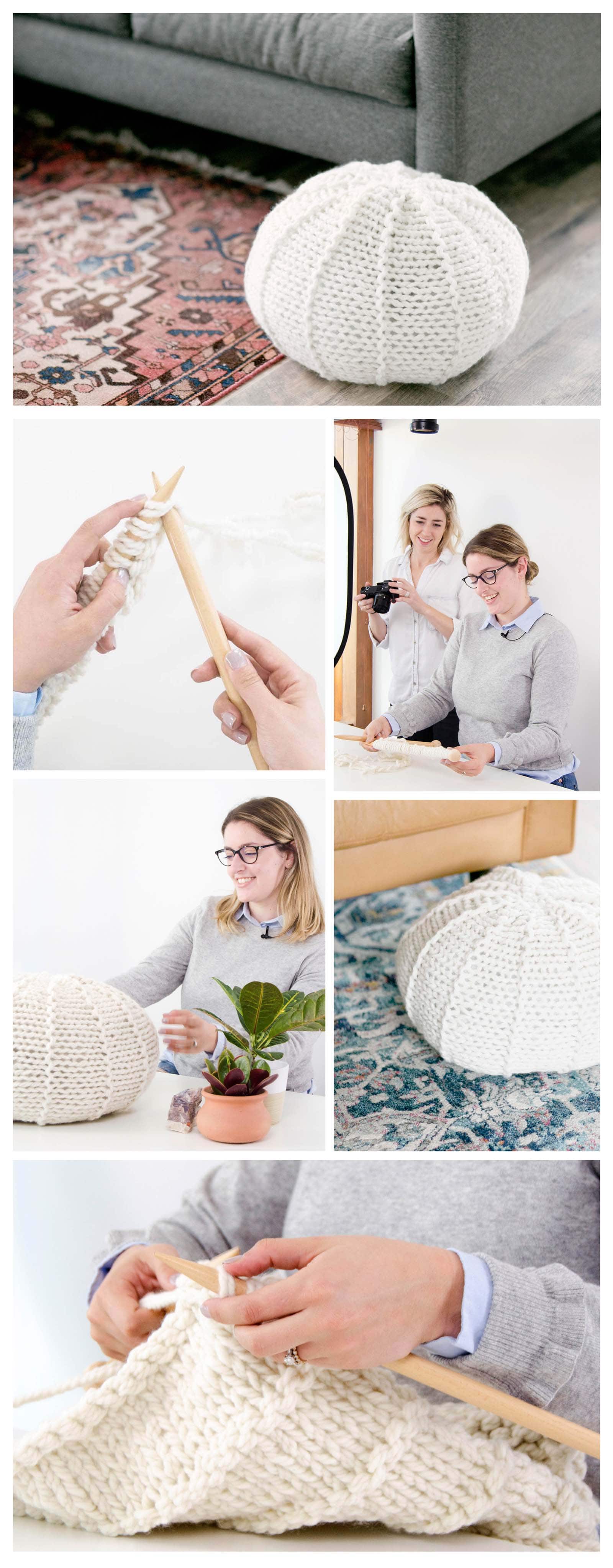 Knitted Floor Pouf | Alison Abbey | The Crafter's Box