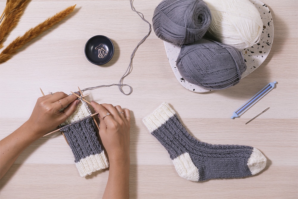 Cozy Knit Cabled Socks | Ksenia Naidyon | Crafter's Box
