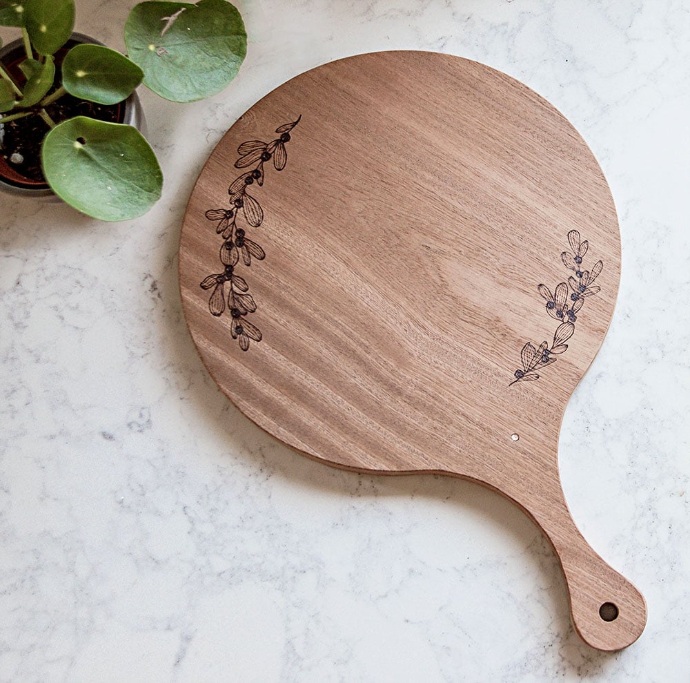 A Round Sapele Or Maple Cheese Board, Round Wooden Cheese Board
