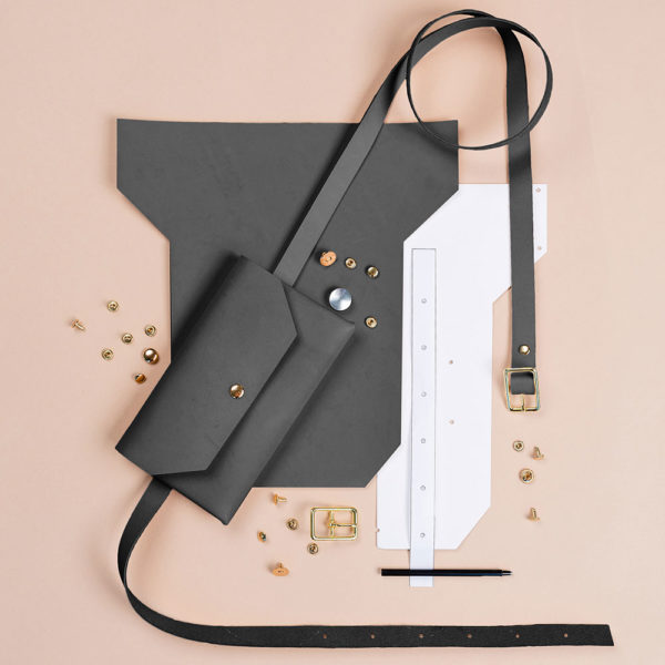 Black Leather Belt Bag | Ellie Lum of Klum House | The Crafter's Box